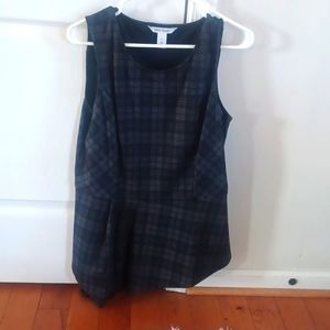 Plaid peplum white house black market top